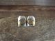 Navajo Indian Sterling Silver & Gold Fill Bison Post Earrings Signed T&R Singer