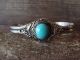 Navajo Indian Nickel Silver Turquoise Bracelet by Tolta