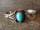 Navajo Indian Nickel Silver Turquoise Bracelet by Tolta