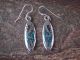 Navajo Sterling Silver Turquoise & Coral Chip Inlay Dangle Earrings - Yazzie