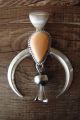 Navajo Indian Sterling Silver Spiny Oyster Naja Squash Blossom Pendant - Yazzie