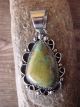 Native American Jewelry Nickel Silver Turquoise Pendant by Jackie Cleveland!