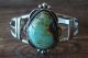 Native American Jewelry Nickel Silver Turquoise Bracelet by Bobby Cleveland