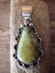 Native American Jewelry Nickel Silver Turquoise Pendant by Jackie Cleveland!