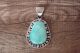 Navajo Jewelry Sterling Silver Turquoise Pendant - Sharon McCarthy