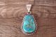 Navajo Jewelry Sterling Silver Turquoise Pendant - Sharon McCarthy