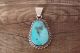 Navajo Jewelry Sterling Silver Turquoise Pendant - Sharon McCarthy