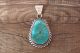 Navajo Jewelry Sterling Silver Turquoise Pendant - Sharon McCarthy