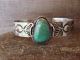 Navajo Indian Nickel Silver Turquoise Bracelet by Jackie Cleveland