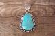 Navajo Jewelry Sterling Silver Turquoise Pendant - Sharon McCarthy