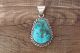 Navajo Jewelry Sterling Silver Turquoise Pendant - Sharon McCarthy