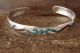 Native Indian Sterling Silver Turquoise Chip Inlay Bracelet by Joleen Yazzie