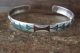 Native Indian Sterling Silver Turquoise Chip Inlay Bracelet by Joleen Yazzie