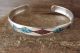 Native Indian Sterling Silver Turquoise Chip Inlay Bracelet by Joleen Yazzie