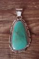 Native American Jewelry Sterling Silver Turquoise Pendant - Yellowhair