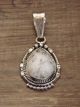 Navajo Sterling Silver White Buffalo Turquoise Pendant by Yellowhair