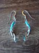 Zuni Indian Jewelry Sterling Silver Inlay Turquoise Swirl Earrings