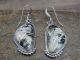 Navajo Sterling Silver White Buffalo Turquoise Dangle Earrings by Betone