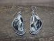 Navajo Sterling Silver White Buffalo Turquoise Dangle Earrings by Betone