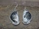 Navajo Sterling Silver White Buffalo Turquoise Dangle Earrings by Betone