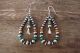 Navajo Indian Hand Beaded Desert Pearl Squash Blossom Earrings by Mariano