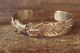 Navajo Indian Hand Stamped  Sterling Silver Feather Bracelet - Signed