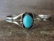 Navajo Indian Nickel Silver Turquoise Bracelet by Phoebe Tolta