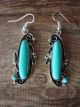 Native American Sterling Silver Turquoise Dangle Earrings Yazzie