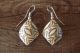 Navajo Hand Stamped Sterling Silver Dangle Earrings by Tahe