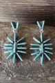 Native American Sterling Silver Turquoise Post Earrings! Zuni Indian