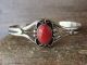 Navajo Indian Nickel Silver Coral Bracelet by Phoebe Tolta