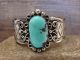 Navajo Indian Nickel Silver & Turquoise Cuff Bracelet by Cleveland