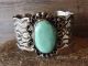 Navajo Indian Nickel Silver Turquoise Bracelet by Jackie Cleveland