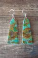 Navajo Indian Sterling Silver Turquoise Dangle Earrings