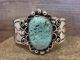 Navajo Indian Nickel Silver & Turquoise Cuff Bracelet by Cleveland