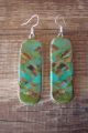 Navajo Indian Sterling Silver Turquoise Dangle Earrings