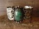 Navajo Indian Nickel Silver Turquoise Bracelet by Jackie Cleveland