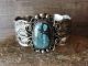 Navajo Indian Nickel Silver Turquoise Bracelet by Jackie Cleveland