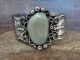 Navajo Indian Nickel Silver & Turquoise Cuff Bracelet by Cleveland