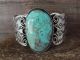 Navajo Indian Nickel Silver Turquoise Bracelet by Jackie Cleveland