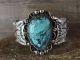 Navajo Indian Nickel Silver Turquoise Bracelet by Jackie Cleveland