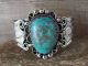 Navajo Indian Nickel Silver Turquoise Bracelet by Jackie Cleveland