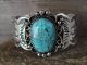 Navajo Indian Nickel Silver Turquoise Bracelet by Jackie Cleveland