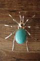 Navajo  Sterling Silver Turquoise Spider Pin Pendant by Spencer!