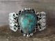 Navajo Indian Nickel Silver Turquoise Bracelet by Jackie Cleveland