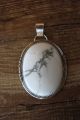 Navajo Indian Jewelry Sterling Silver White Howlite Pendant!  Begaye