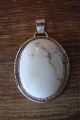 Navajo Indian Jewelry Sterling Silver White Howlite Pendant!  Begaye