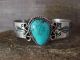 Navajo Indian Nickel Silver Turquoise Bracelet by Jackie Cleveland