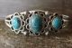 Navajo Sterling Silver 3 Stone Turquoise Bracelet 