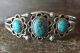 Navajo Sterling Silver 3 Stone Turquoise Bracelet 